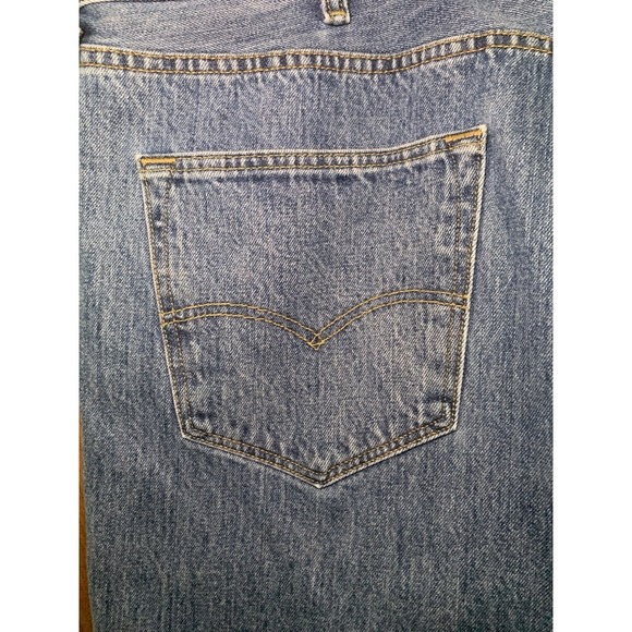 Levi's Mens 501 Straight Leg Jeans 44x32 Blue Button Fly Medium Wash Denim - Picture 6 of 8